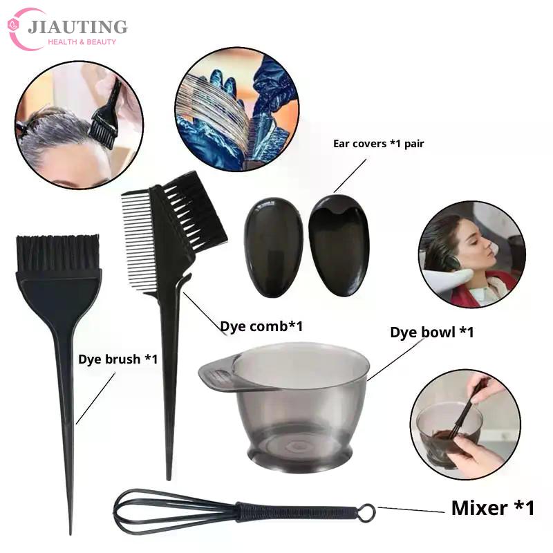 Professional 5-11pcs Hair Coloring Kit Highlighting Tools Comb Brush Dye Folding Bowl Earmuffs For Barber Beauty Salon Home Use