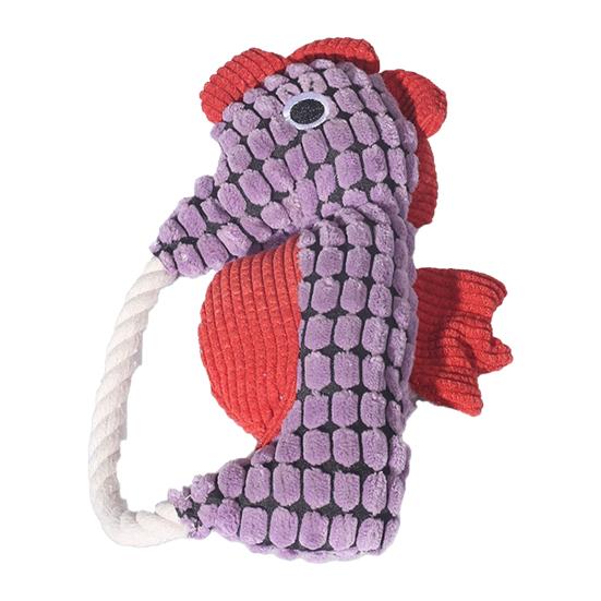 

Pet Toy Seahorse Design Dog Boredom Buster Toy with Built-In Rattle Tug-of-War Teeth Cleaning Interactive Dog Toy фіолетовий