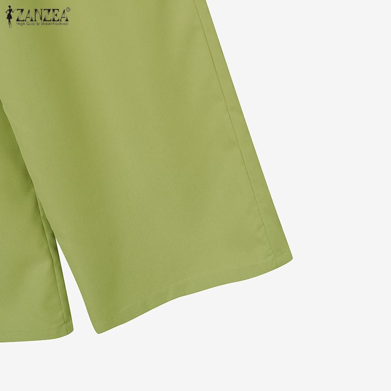 ZANZEA Women Long Sleeve Blouse and Pants Casual Two Piece Suit Sets