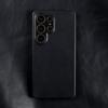 Real Cowhide Leather Phone Case For Samsung Galaxy S24 Ultra S23 Plus S22 S2+ Full Grain Edges Protective Hard Back Cover Coque