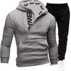 New Batch of New Style Pullover Side Zipper Contrasting Color Hooded Men's Velvet Sweatshirt Suit