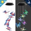 1PC LED Color Changing Butterfly Mili Ball Hummingbird Solar Wind Chime Outdoor Waterproof Decoration Birthday Gift