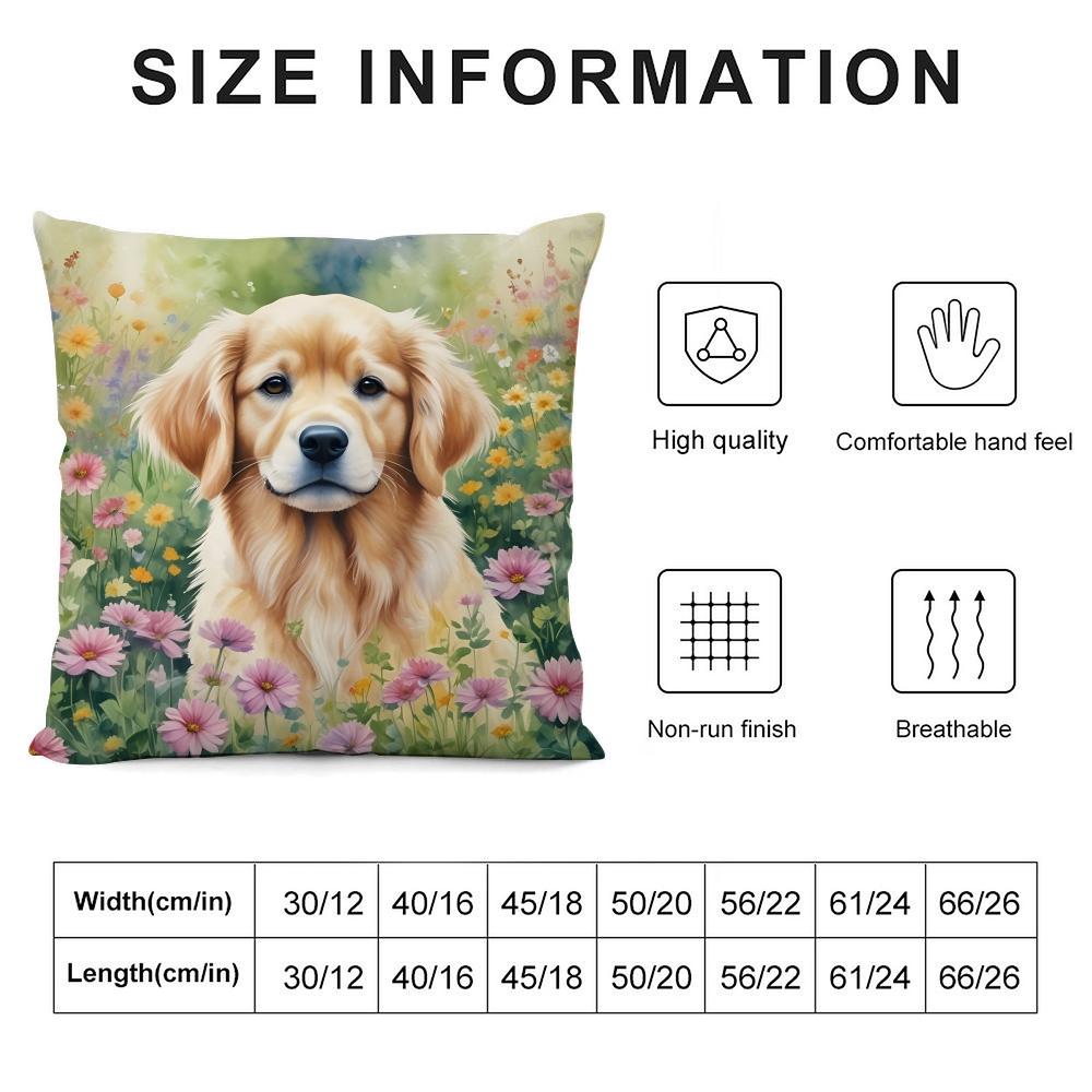 Watercolor Pet Dog Cushion Cover Short Plush Double-Sided Print Square Throw Pillow Covers Sofa Home Cushion Decor