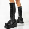 Thick heel long tube heightening boots women's new knee boots spring high heel knight boots thick sole thin boots