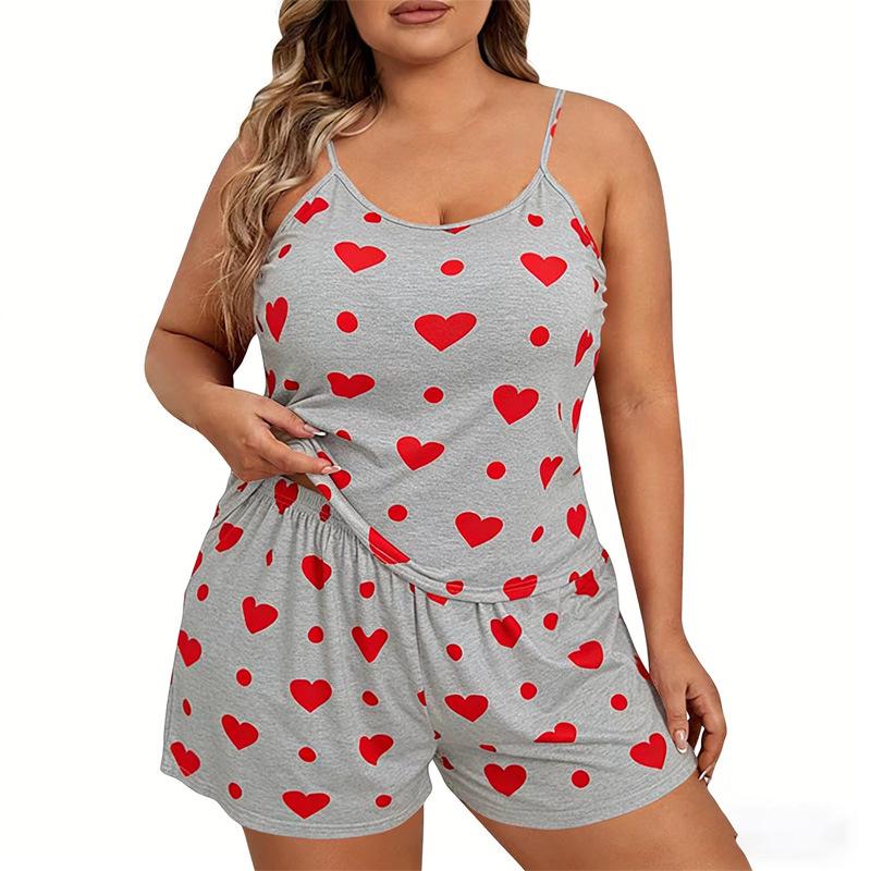 European & American Style Summer Pajama Set - Large Size Women's Camisole & Home Wear for All Seasons