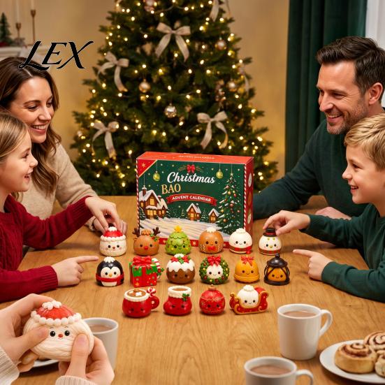Holiday Countdown Gift Christmas Squeeze Advent Calendar 2026, 24 Days Dumpling Fidget Toys Calendar, Soft Sensory Stress Relief for Adults,