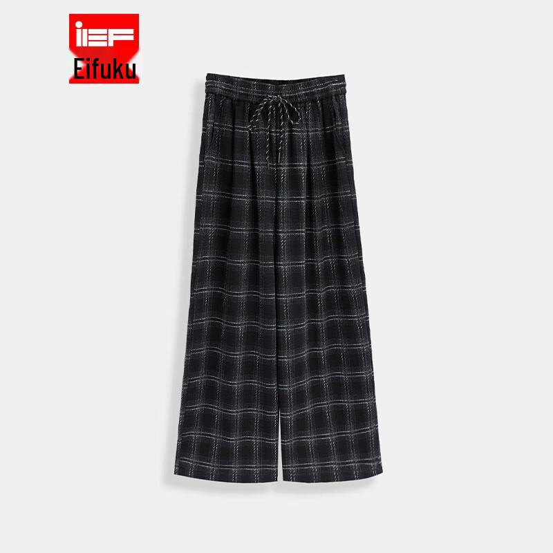 

IEF Retro Plaid Wide-Leg Trousers L