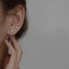 Fashionable Small Earrings for Women Simple Imitation Moonstone Earrings Korean Style Earrings