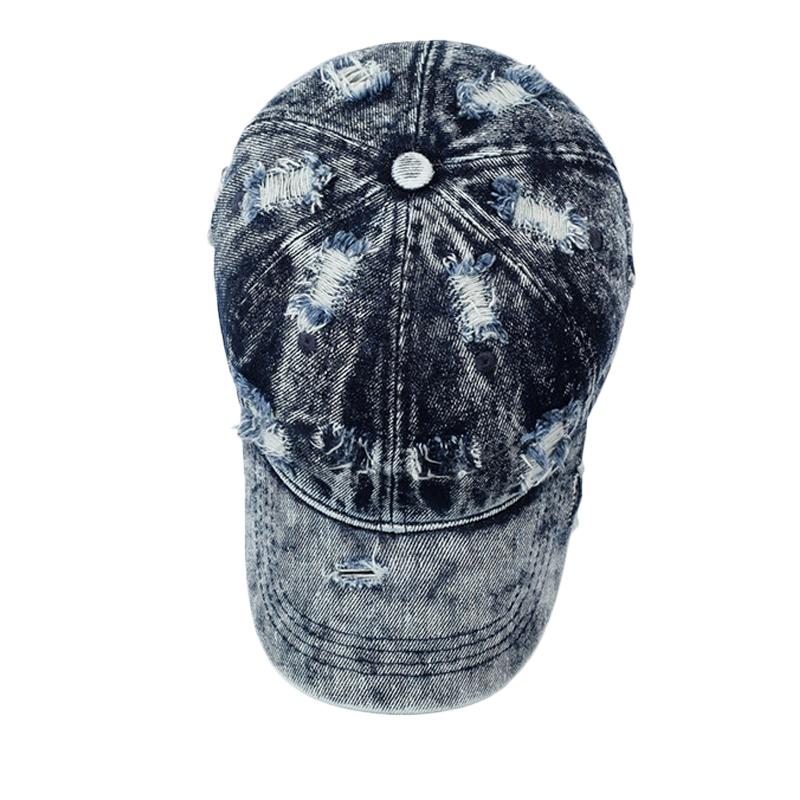 Ripped Denim Baseball Cap Unisex Sun Hat Vintage Cap