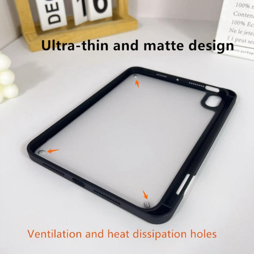 For iPad Mini (2024)/(2021) Case Acrylic + PC Matte Tablet Cover with Pencil Holder