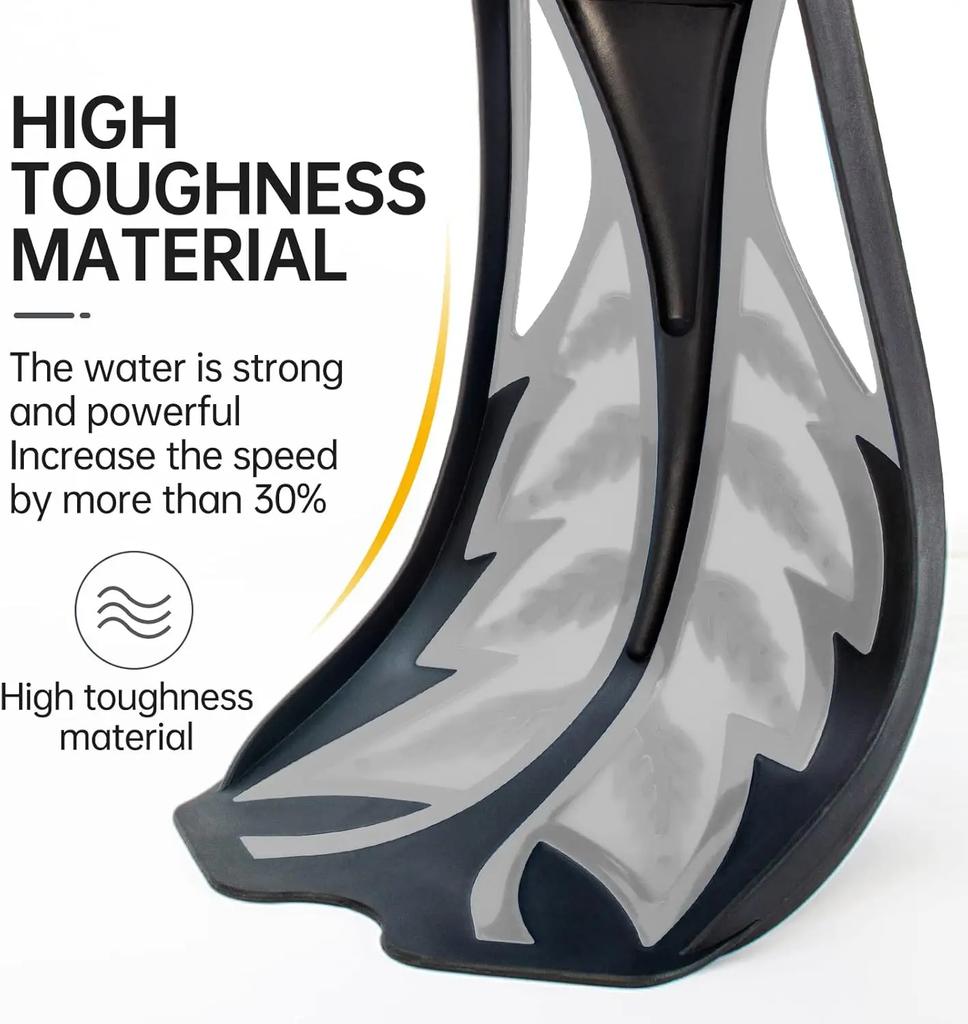 Adult Diving Fins Full Foot Scuba Swim Fins Anti-Slip Durable Snorkeling Gear Beach Training Practical Versatile