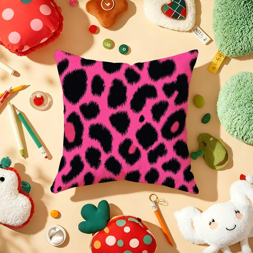 Classic leopard Print Pillow Case Plush Fabric Soft DoubleSided Printed Sofa Warm Winter Home Gift Cushion Cover