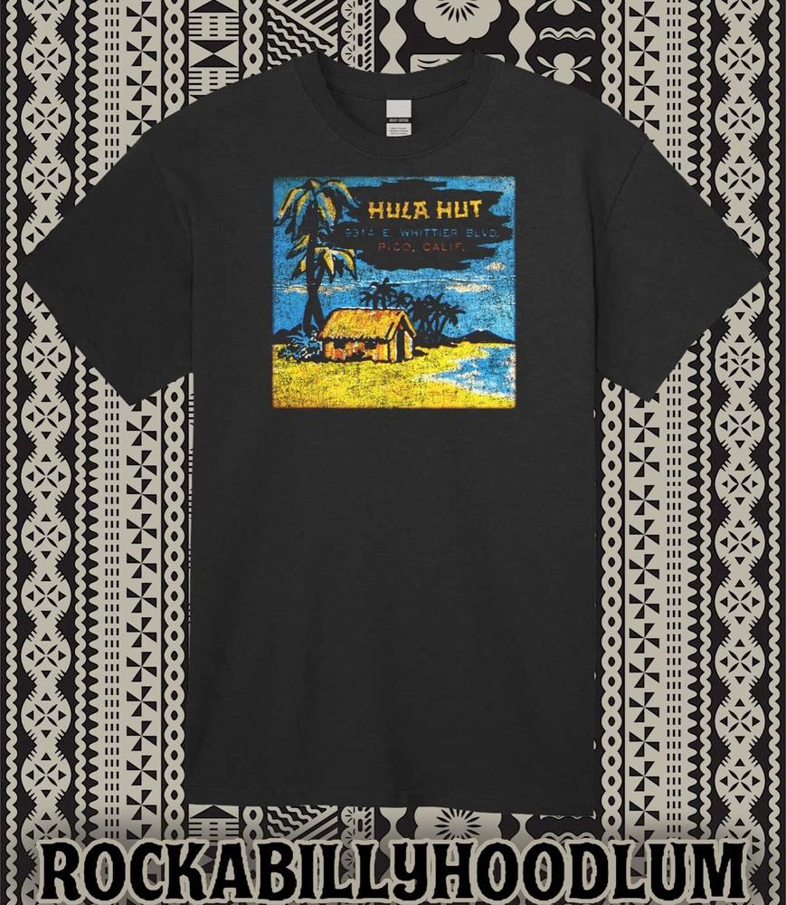 Retro Tiki Tee T Shirt 100% Cotton Hula Hut Pico CA Bar Restaurant Rum Mug Unisex T-Shirt S