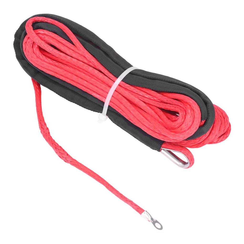 Trailer Winch Rope 6mmx15m  1 4inx50ft Synthetic Fibre Red Replacement for SmittyBilt SUVs Trucks ATVs