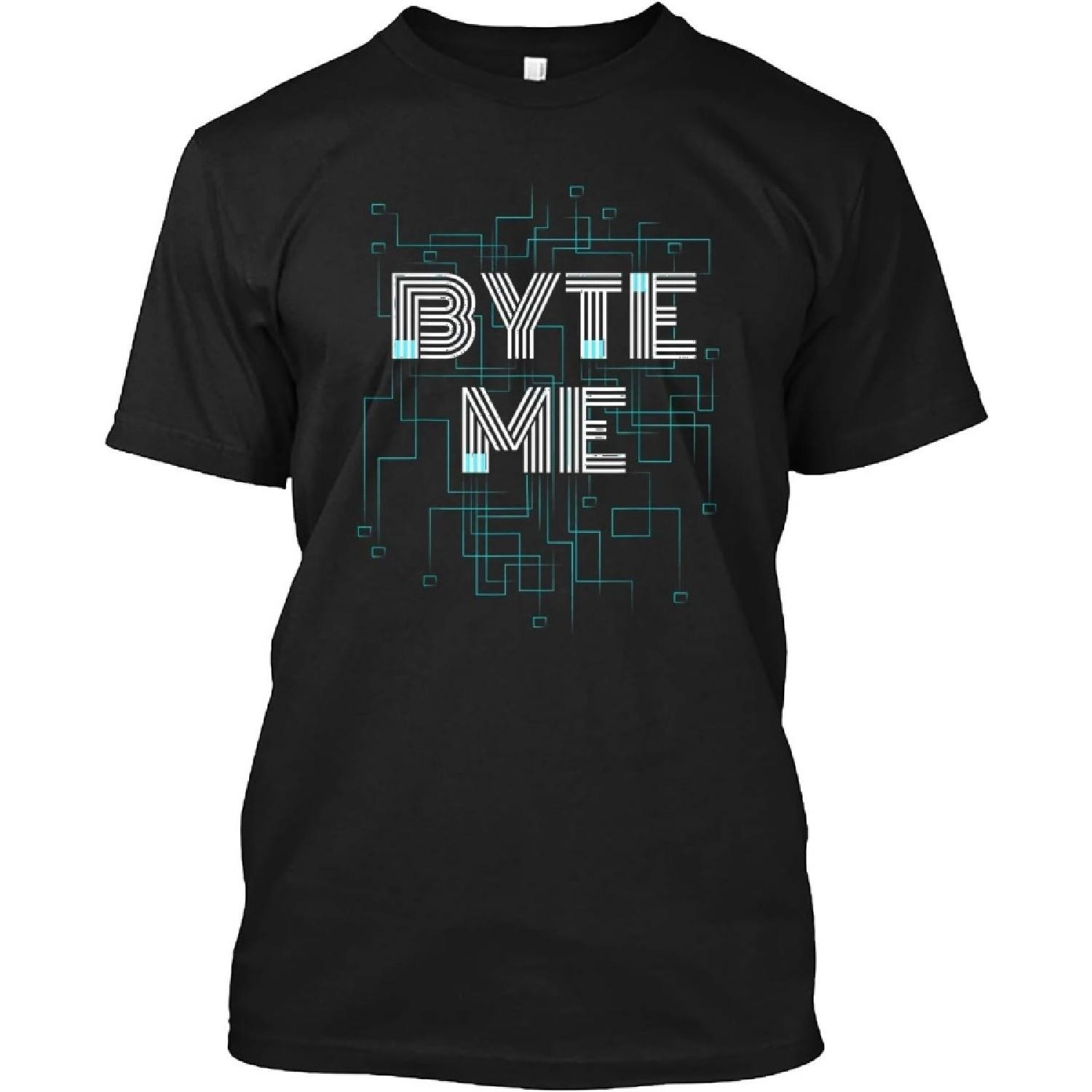 Смешная футболка для программиста, разработчика ПО, специалиста по информатике, с надписью  Byte Me  (Попробуй меня укусить / Отстань), с длинным рукавом, для мужчин и женщин S