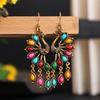 Theme Alloy Animal Earrings With Colorful Resin Stones For Fashion Ladies