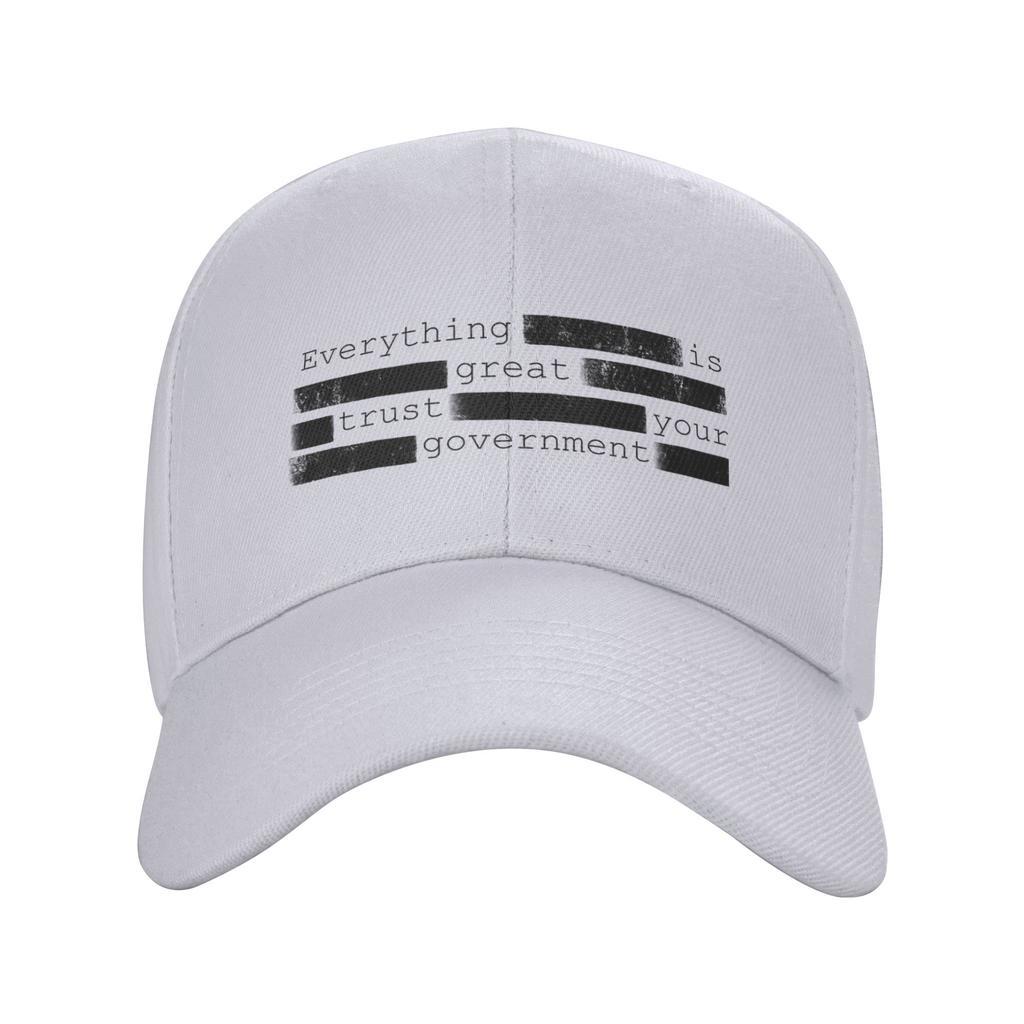 Everything Is Fine Trust Your GovernUnisext Golf Cap Accessories Retro Snapback Hat For Unisex Women Travel Headewear Adjustable