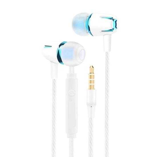 Fone de ouvido intra-auricular de 3,5 mm com graves pesados e fone de ouvido com fio de plástico moderno para smartphone