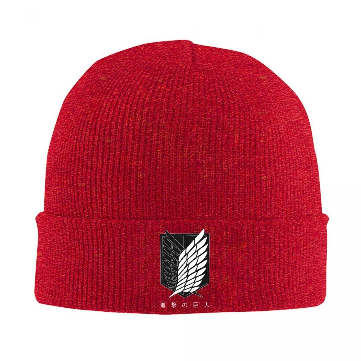 

Shingeki No Kyojin Wings Of Freedom Warm Knitted Cap Hip Hop Bonnet Hat Autumn Winter Outdoor Beanies Hats for Unisex Women Adult One Size