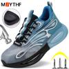 Fashion Safety Shoes Sport Men Protective Shoes Anti-smash Anti-puncture Work Boots Steel Toe Shoes Breathable Men Work Shoes