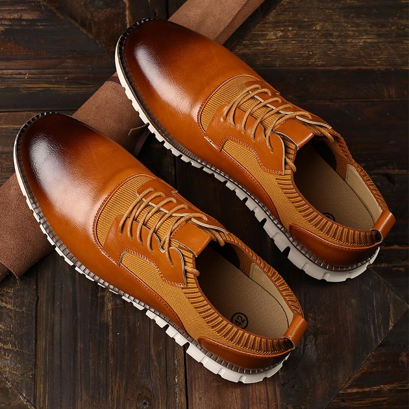 Fashion FUQIAO New Lightweight Men Summer Shoes Fashion Sneakers Comfortable Loafers Breathable Leather Casual Men Shoes