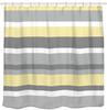 Sunshine Yellow Gray Horizontal Stripes Shower Curtain Set With Grommet And Hooks Refreshing Stripe Design Bathroom Decor Screen