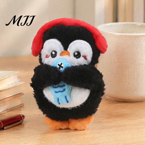 Penguin Plush Toy with Squeaker, Cartoon Keychain Stuffed Animal Decor Pendant, Doll for Backpack Bag Charm Mini