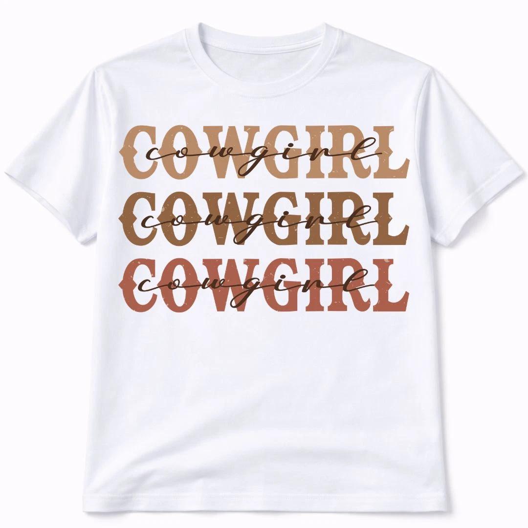 Cowgirl Graphic T Shirt Trendy Western Style Tee Women Gifts White 3XL
