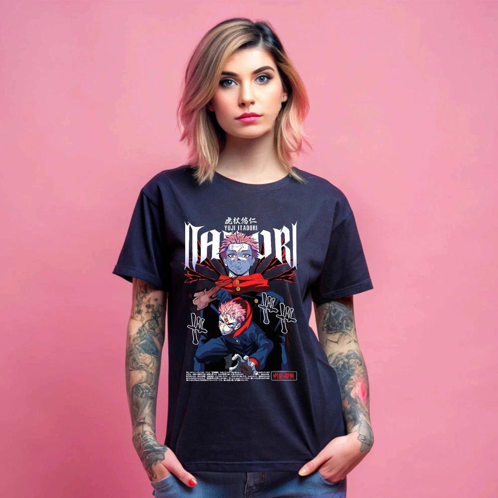 Anime RyoUnisex Sukuna Jujutsu Kaisen Anime Itadori Black BLack T Shirt S
