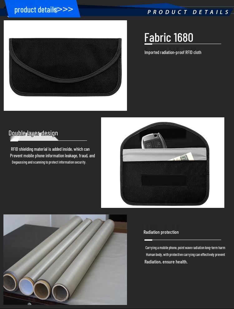 Mobile & Key Signal Shielding Bag - Anti-Radiation, RFID Blocking, Card Holder