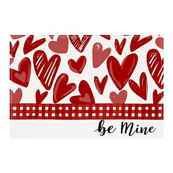 Valentines Day Placemat Retangle Shape Thickened Heat-Resistant Oil-Resistant Non-Slip Coaster Parties Weddings Banquets Table Decoration Dining