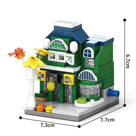 European City Series Street View European Architecture Shop Shopping Scene Puzzle Assembled Building Block Toys  Playsets Children's Gift Presents
