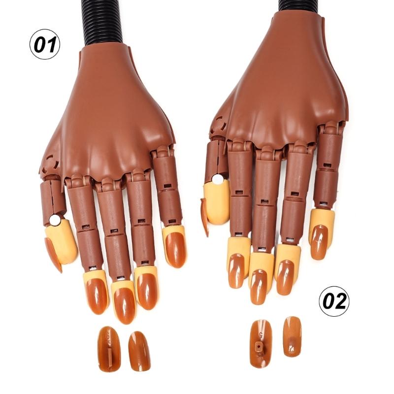 Detachable Nail Training Hand Model Magnetic Base Realistic Manicure Practice Tool Compact ABS