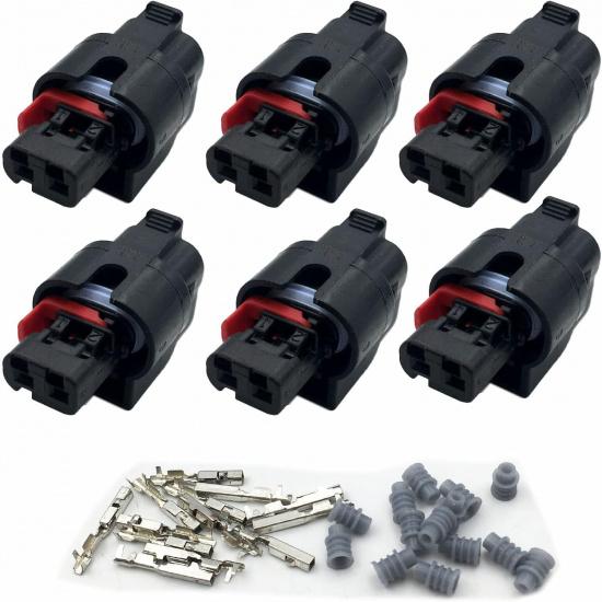 Set of 6 Ignition coil connector Compatible with Dodge Chrysler pa66-gf15 (Fits 5149168AH coil) 3.6L 3604CC 220Cu. In. V6 FLEX/GAS DOHC Naturally