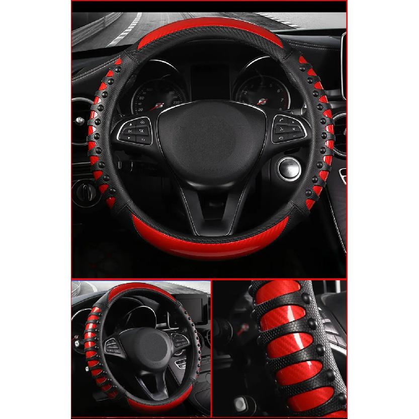 SEAMETAL Sport Steering Wheel Cover 38CM Anti Skid Steer Protector Universal Steer Wheel Cover with Massage Texture Sweatproof