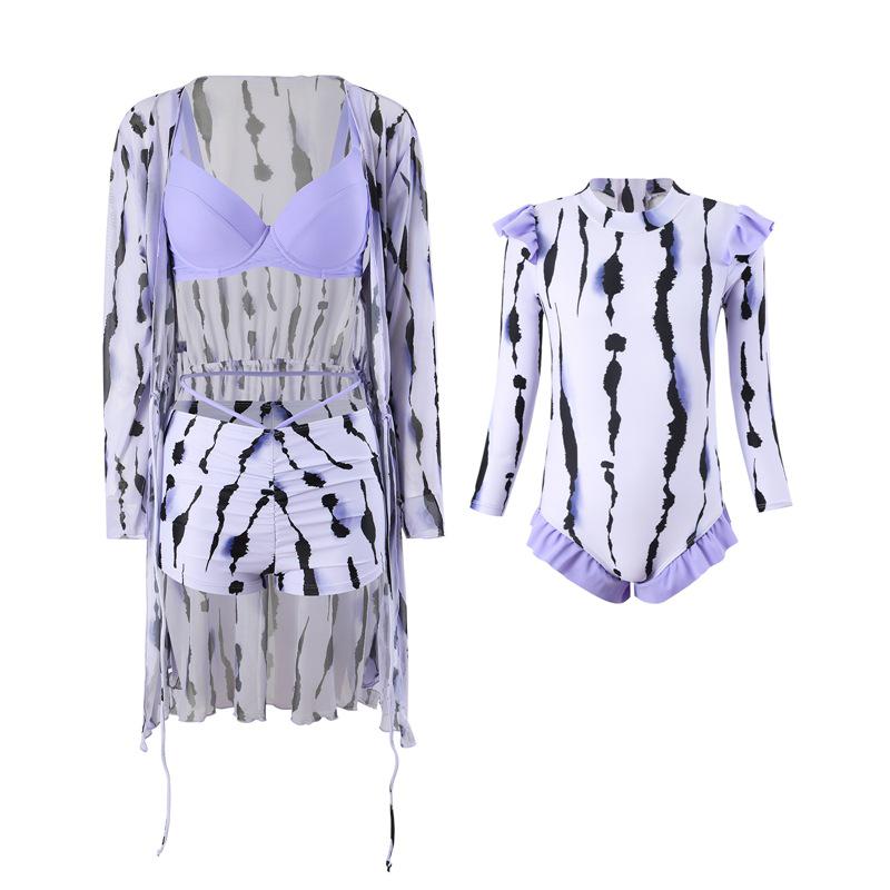 

Новый комплект купальников для родителей и детей: Женский пуловер с длинным рукавом и защитой от солнца и бикини с жесткой чашкой (Набор из 3 предметов). 164