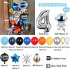 64pcs Astronaut Rocket Balloon Silver Number Birthday Balloon Set Space Theme Party Decoration Children's Party Supplies