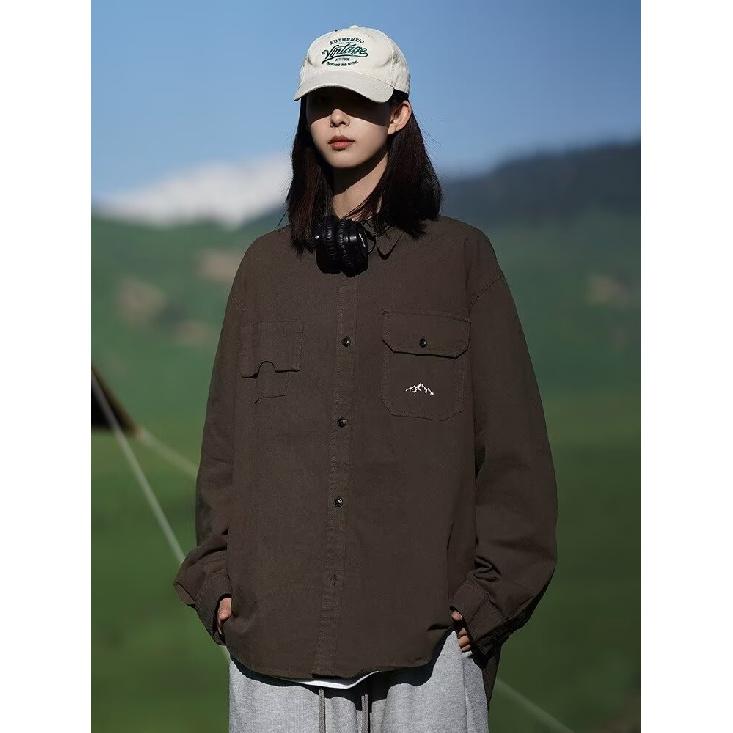 Spring and Autumn Cotton Long-Sleeved Shirt Workwear Retro Coat Mountain Casual Fashion Brand Ruan Handsome Shirt Men