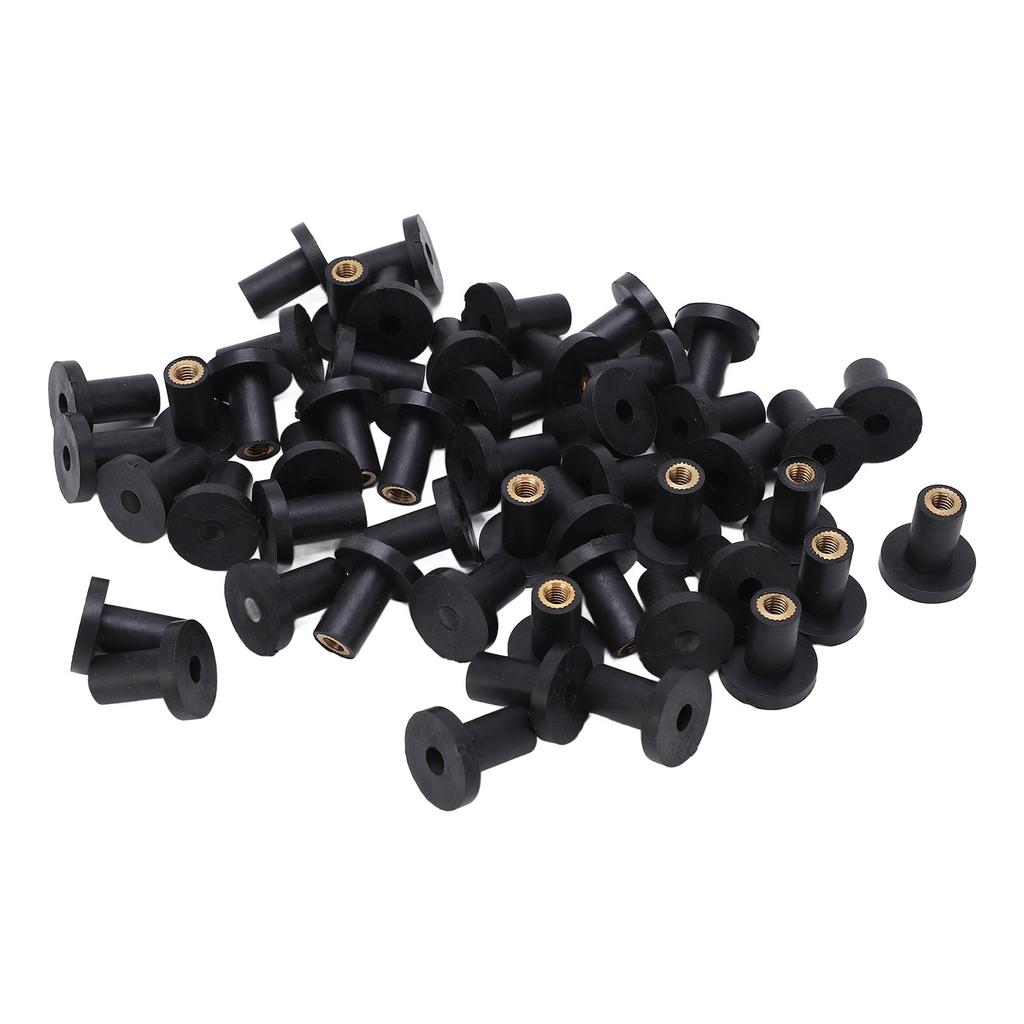 50Pcs Set Rubber M5 Well Nuts Fasteners for Car Windscreen Motorcycles Fairing Kayaks