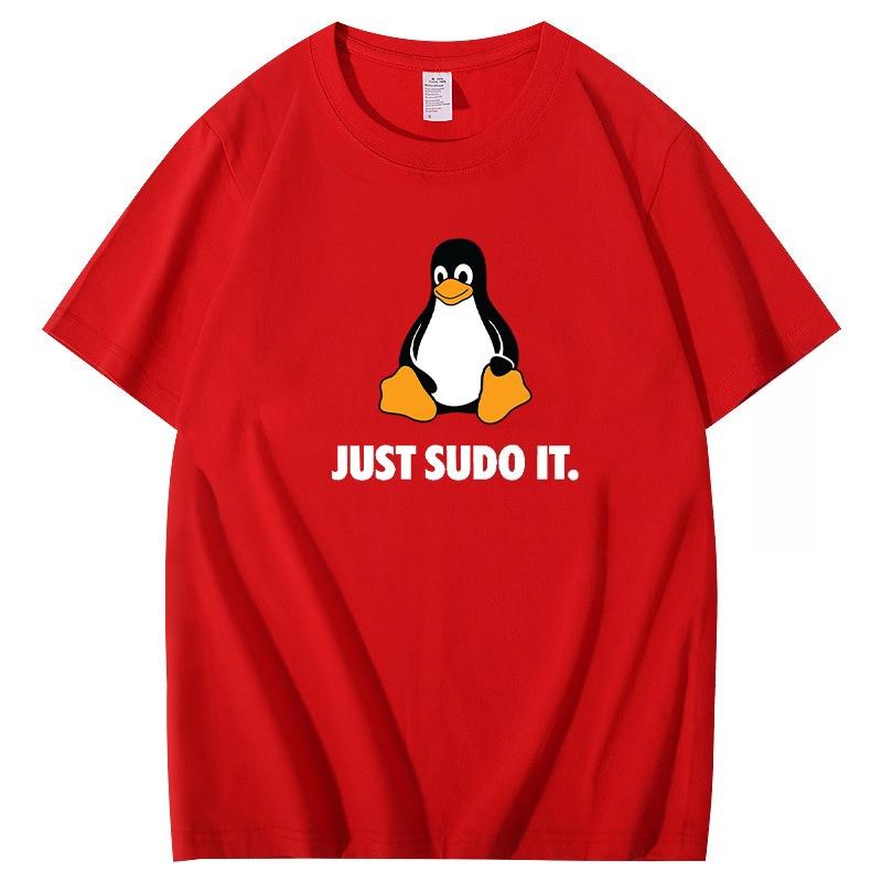 Prostě to Sudo Udělej Tričko Vtipné pro Muže Linuxový Operační Systém Tučňák Styl Oblečení Vrcholy Trička s Krátkým Rukávem Letní Prodyšný Vrchol