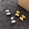 Elegant brushed earrings for fashionable socialites, French retro style earrings, ins high-end women's stud earrings
