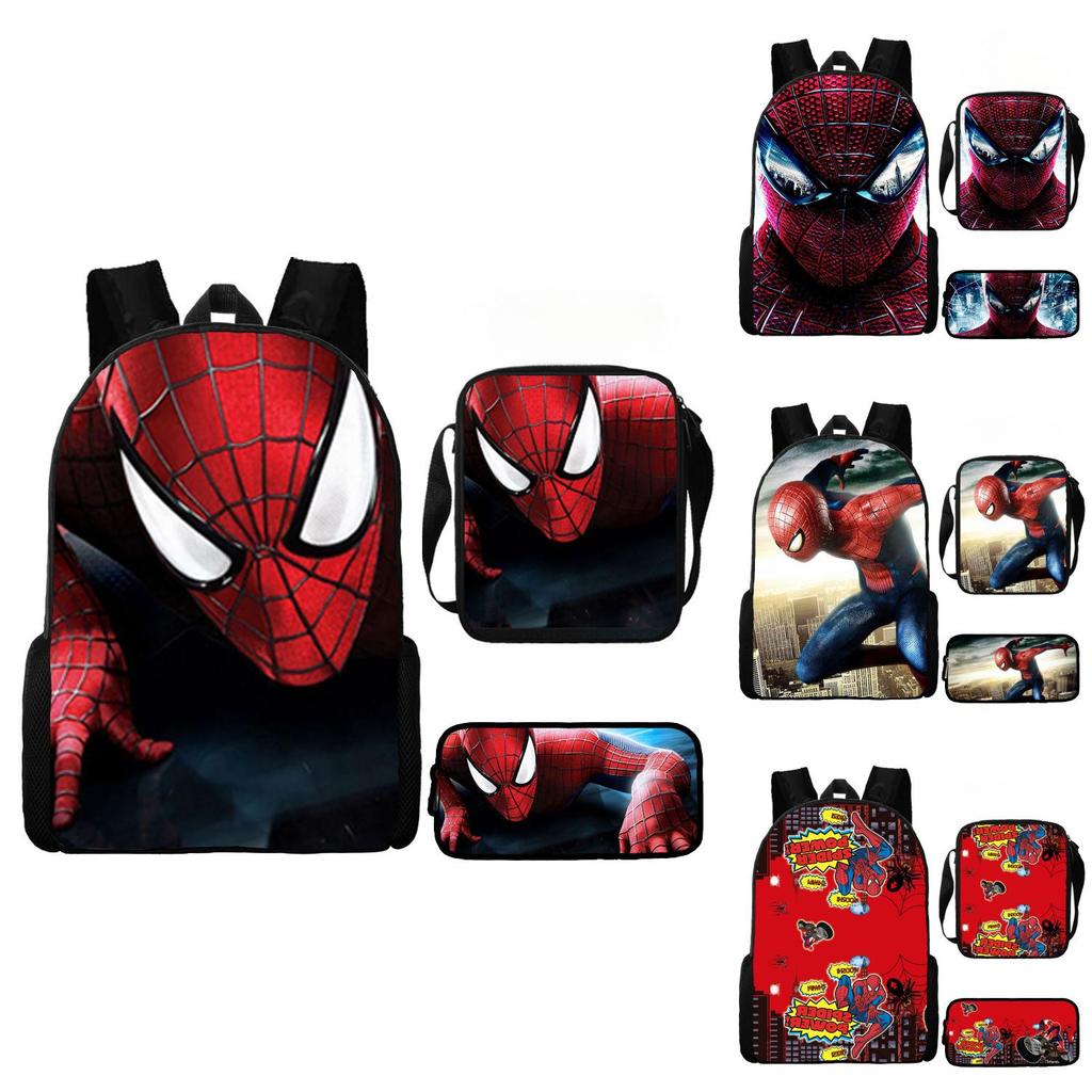 Spiderman Elementary Backpack Oxford Lightweight Durable With Cushioned Straps For Kids