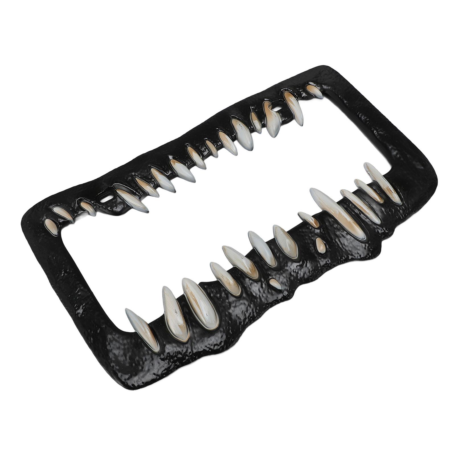 

Рамка для номерного знака в виде зуба Стильная Погодоустойчивая Декоративная для стандартного автомобиля США и Канады