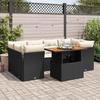 VidaXL Garden Lounge Set 7 Pcs with Cushions Black Wicker, Outdoor Sofa Set, Garden Lounge, Set 3326891