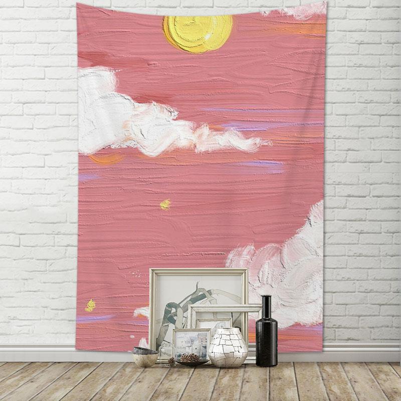 Tapestry room decoration sky moon art oil painting hanging cloth living room home decoration