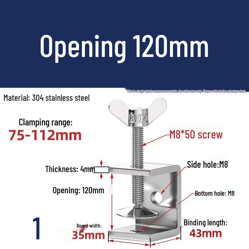 304 Stainless Steel Hand-Tightened U-Type/C-Type Pipe Clamp Fixture