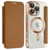 For iPhone 16 Pro Case Compatible with MagSafe RFID Blocking Card Holder Leather Phone Cover