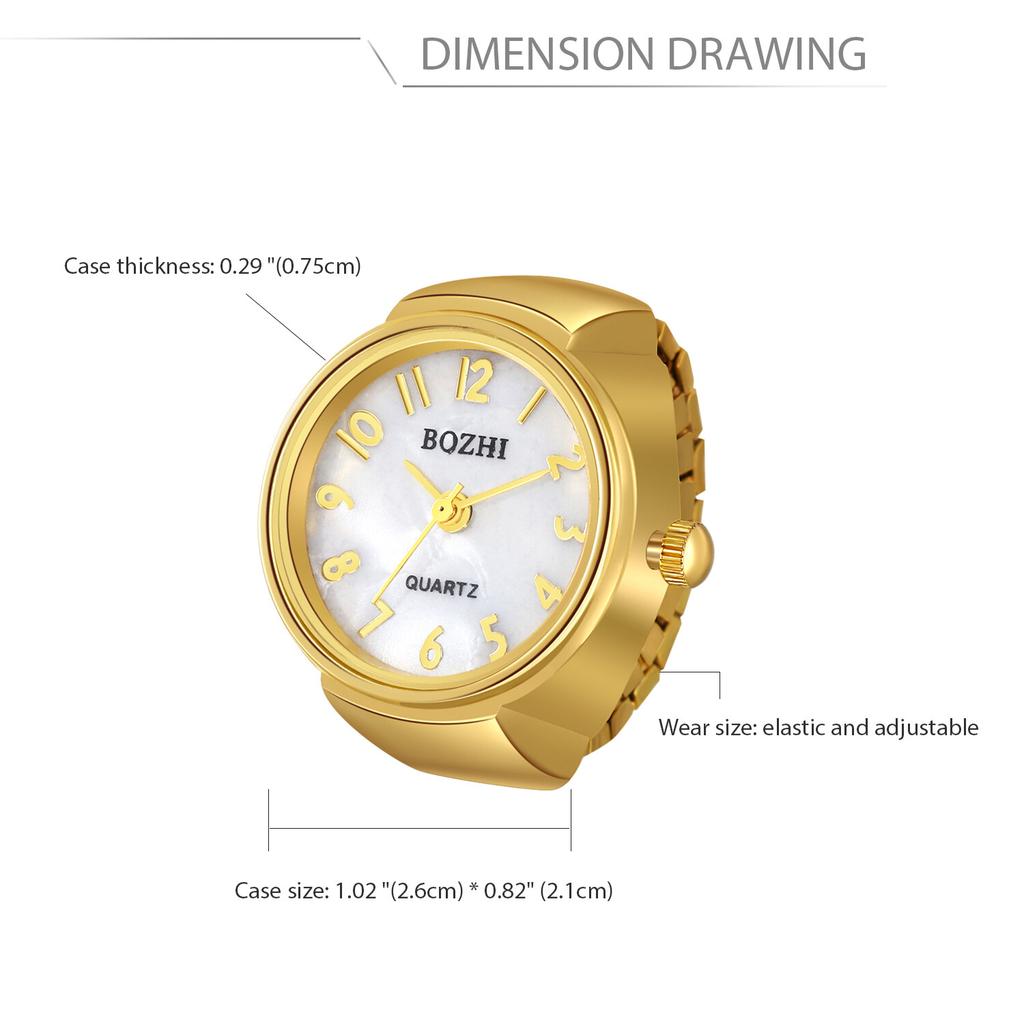 Women's Creative Finger Ring Watch Arabic Numberals Quartz Watches Elastic
