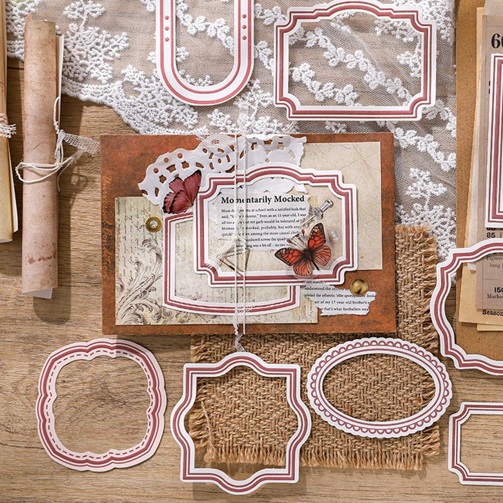30 Pcs Retro Scrapbook Frames Vintage Picture Frame Scrapbooking Supplies for Card Making Journal Album Craft Decoration