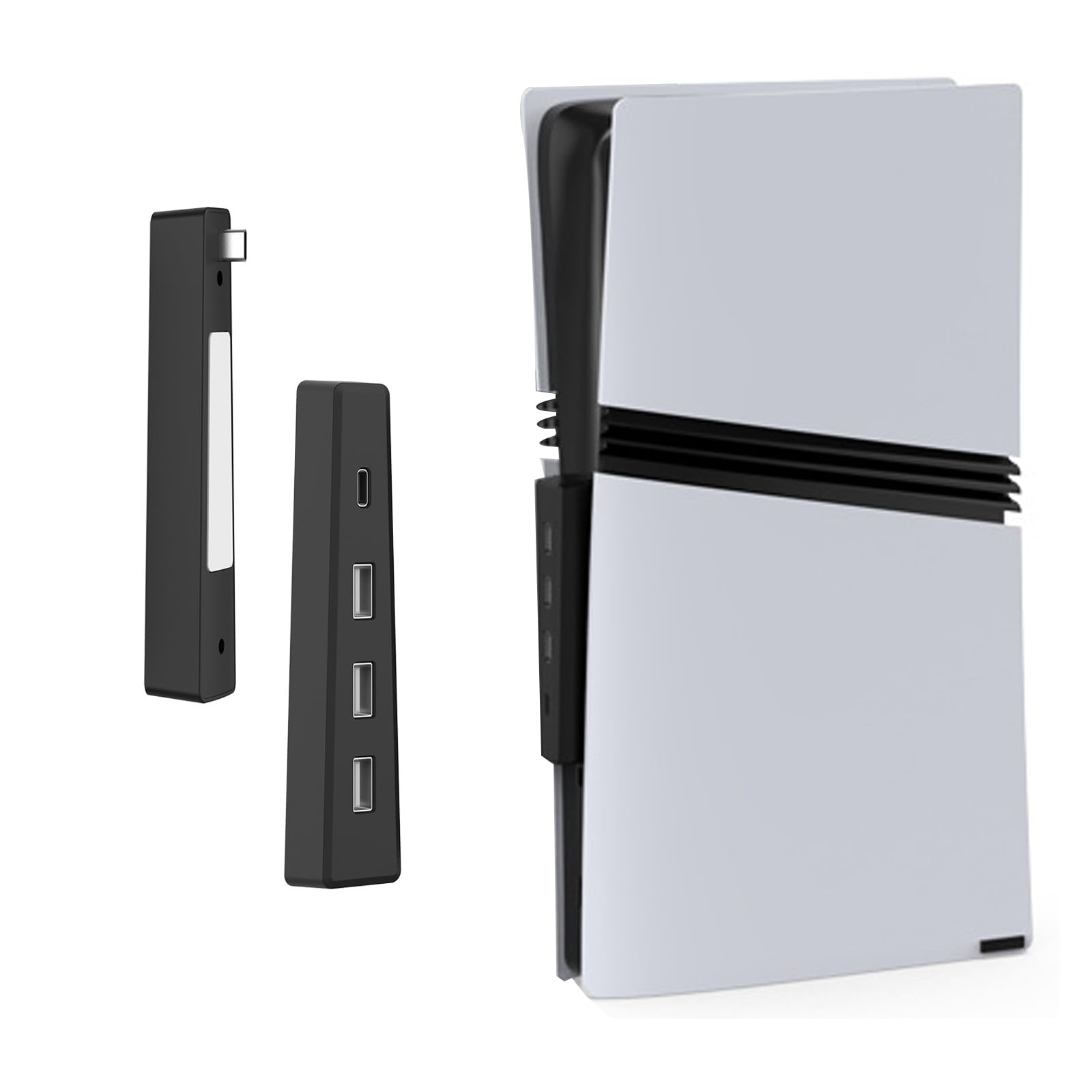 

New USB Hub for PS5 Slim USB Expansion Hub for PS5 Easy Expansion Hub Splitter HUB USB Compact External Pro/PS5 [Supports Type-C High-Speed Transfers] чёрный